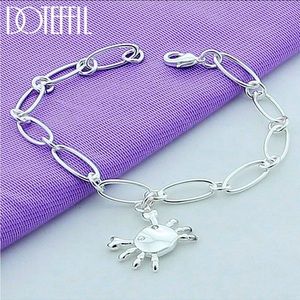 925 Marked Sterling Silver bracelet with a cute crab charm!